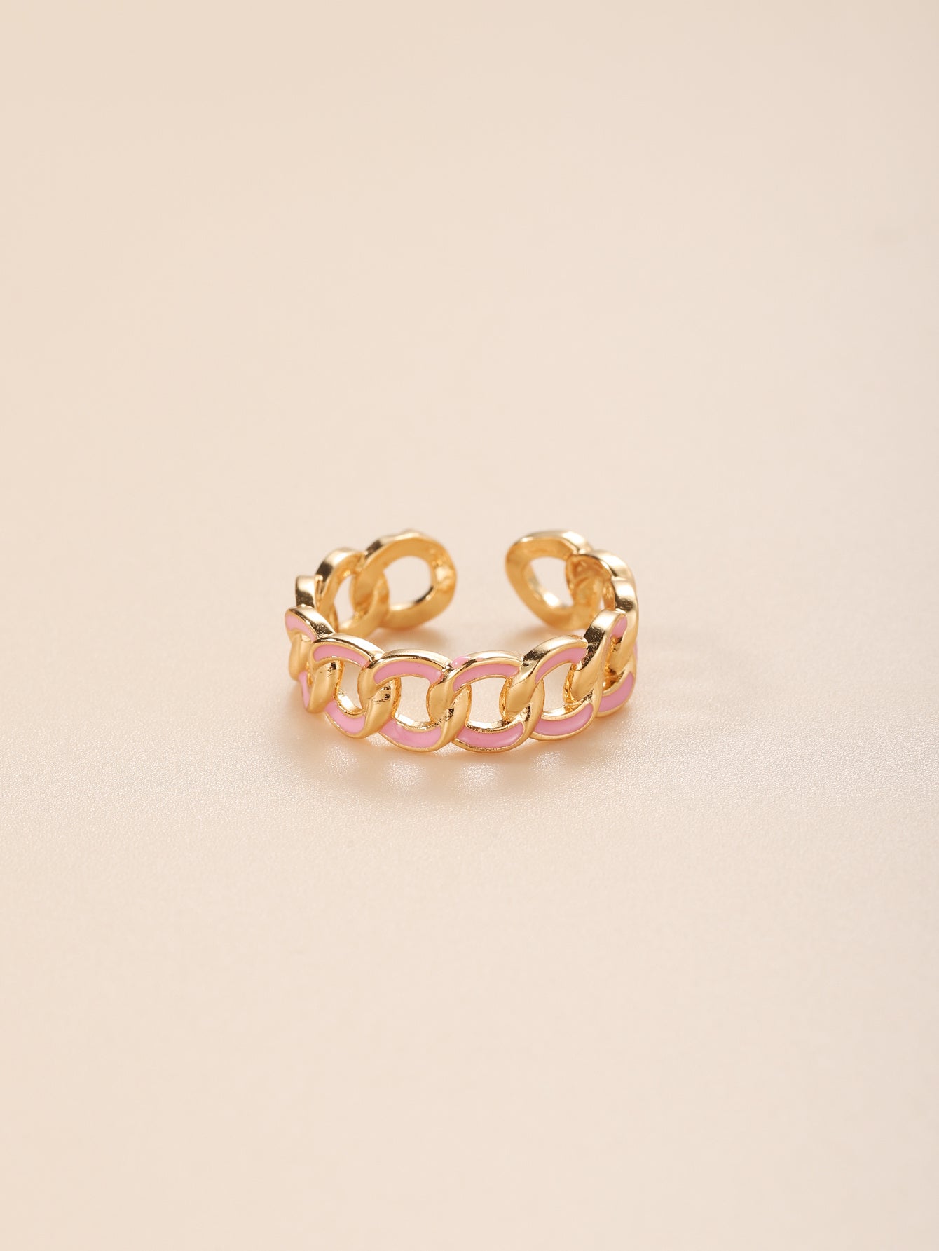 Geometric Electroplated Copper Ring for Women Elegant Fashion Jewelry Temperament Ring European Style Trendsetting