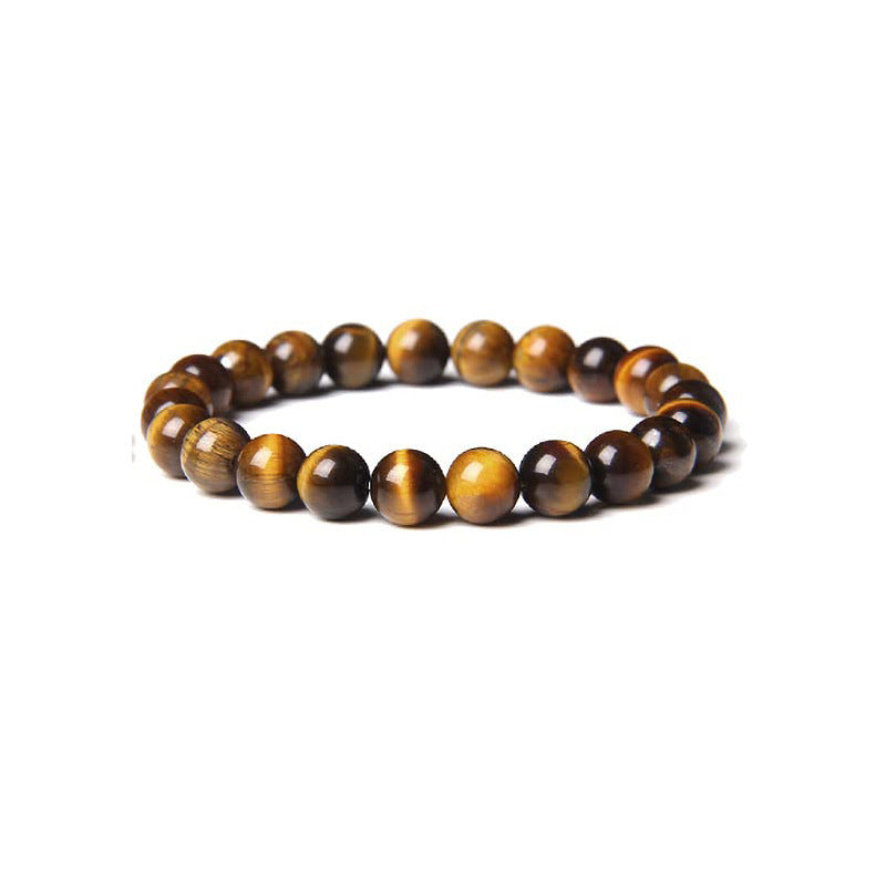 Agate 8mm Beaded Bracelet Stretch Stone Jewelry European American Neutral Style for Yoga Outdoors Travel Gear