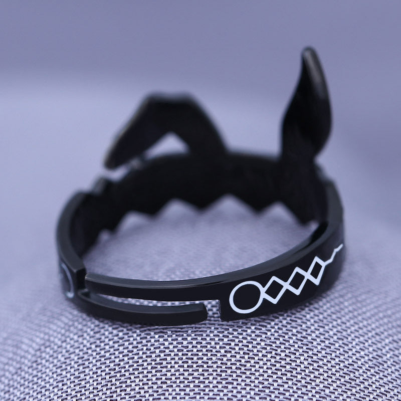 Cartoon Animal Zodiac Sign Ring Open Mouth Electroplated Copper Ring Cartoon Character Modeling Jewelry Ring for Men and Women