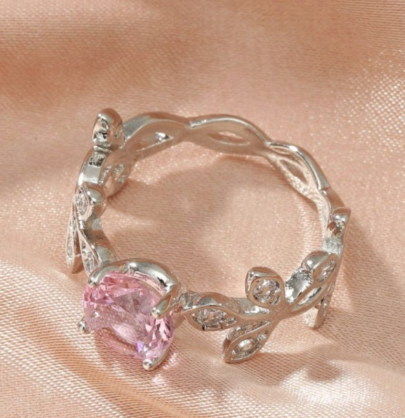 Womens Zircon Ring Silver Plated Copper Geometric Ring European American Gifts Her Fashion Jewelry Accessories