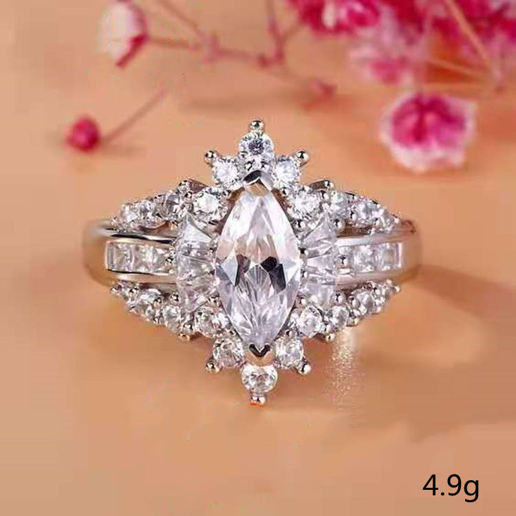 Unisex Constellation Copper Ring With Horse Eye Zircon Inlay Electroplated Three Dimensional Design For Everyday Wear