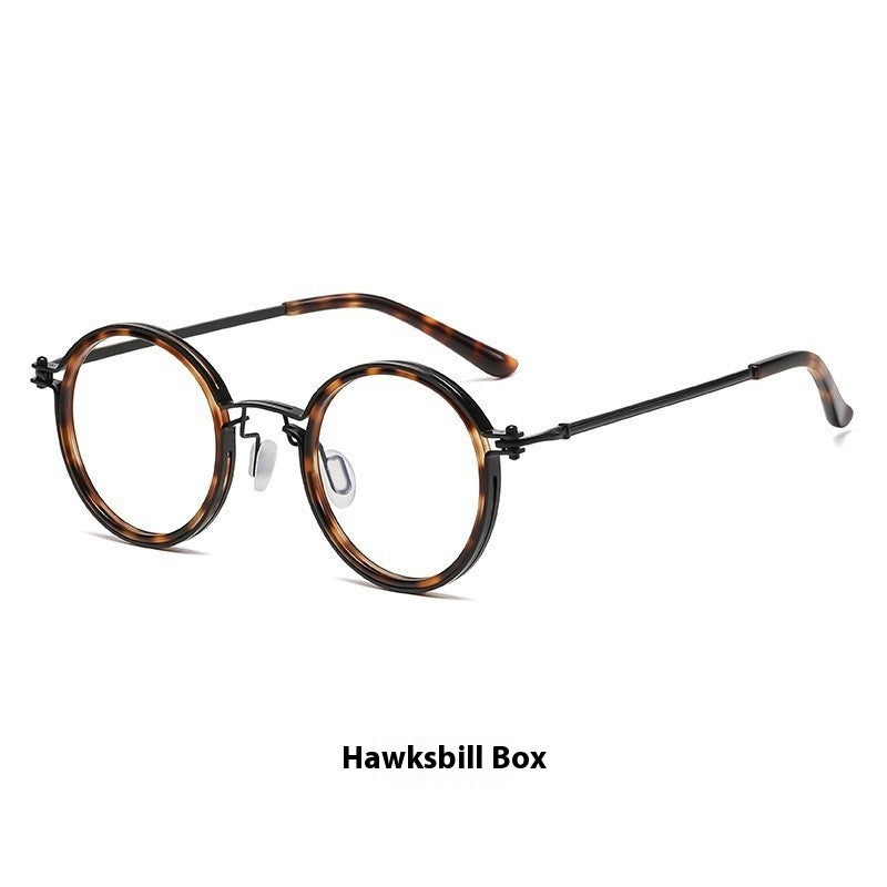 Adults Reading Glasses Round Frame Anti Blue Light Metal PC Frame Retro Eyewear Patterned Lens Readers