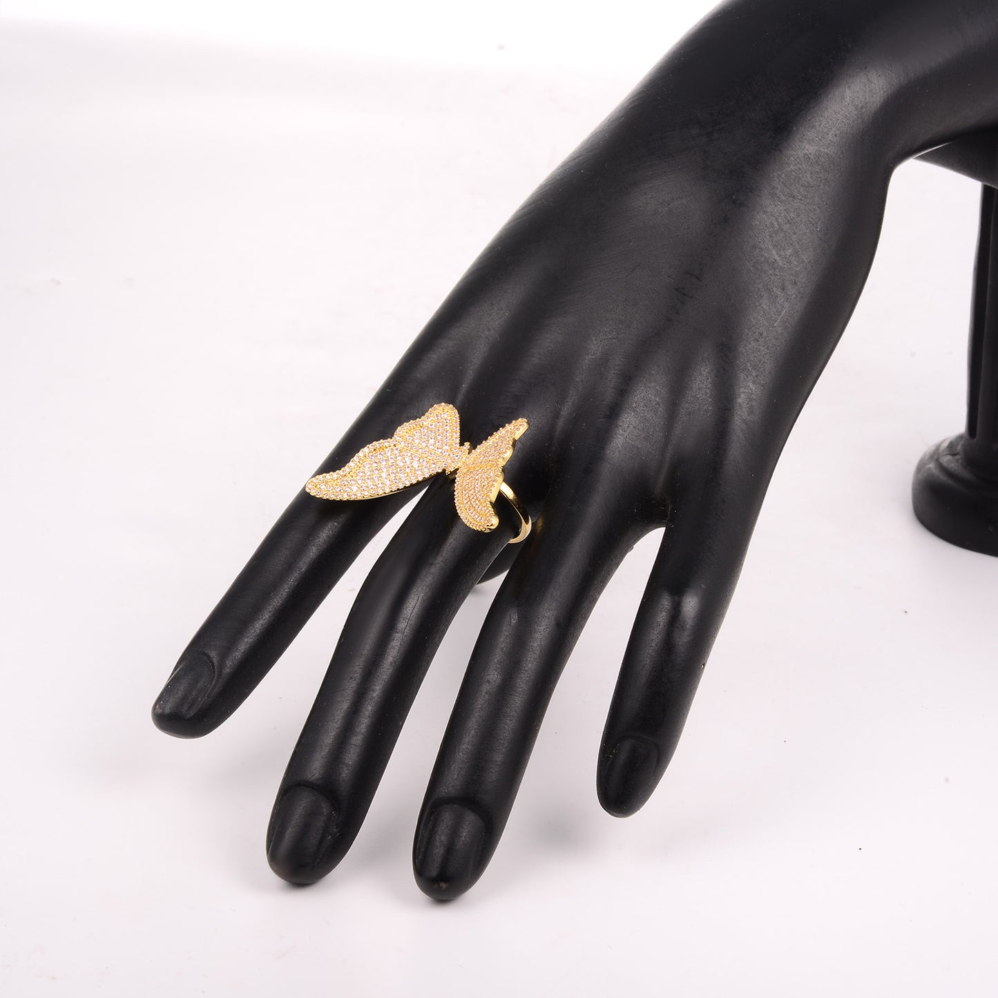 Butterfly Copper Ring With Zircon Inlaid Korean Fashion Jewelry Gift For Her Individually Packed Ring Daily Wear