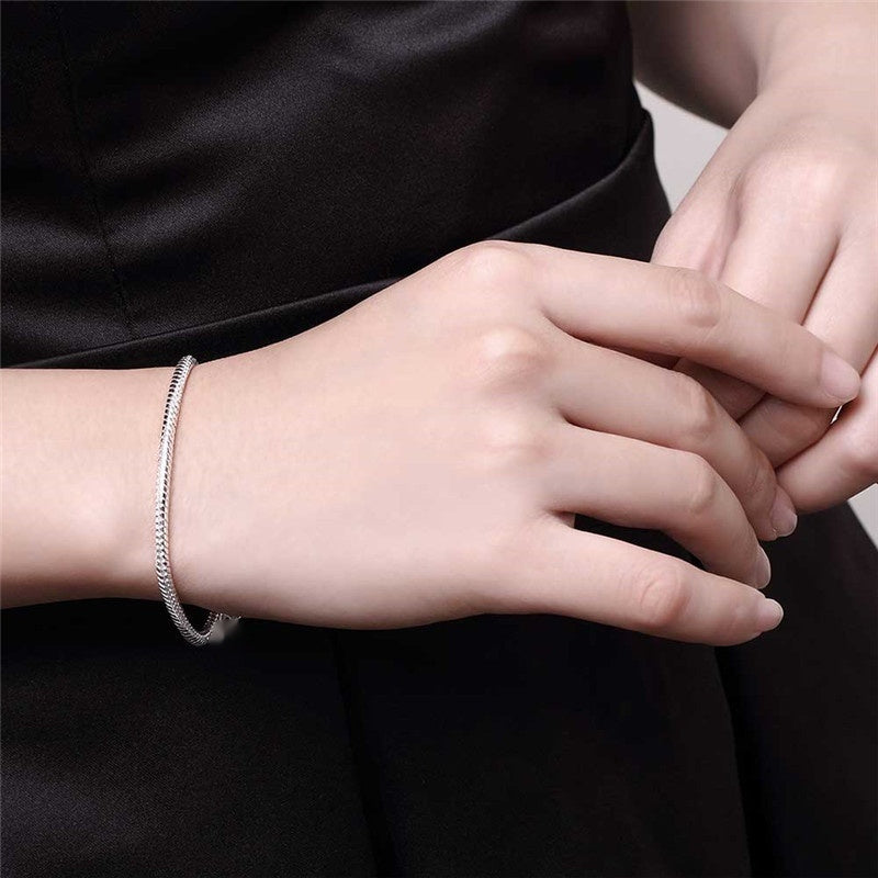 Girls Stainless Steel Bracelet Polished Snake Bones Chain Adjustable Length 16CM 18CM 20CM Geometric Jewelry