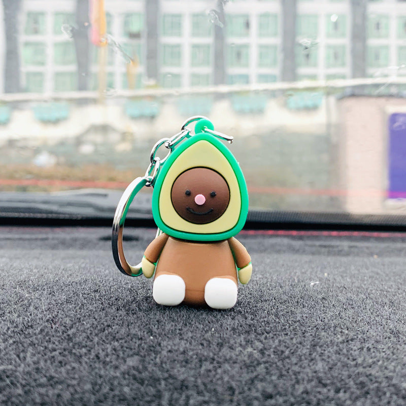 3D Cartoon Fruit Keychain Rubber Pendant Unisex Bag Charm Travel Souvenir Gifts For Keys Rubber Keychain x1 x1