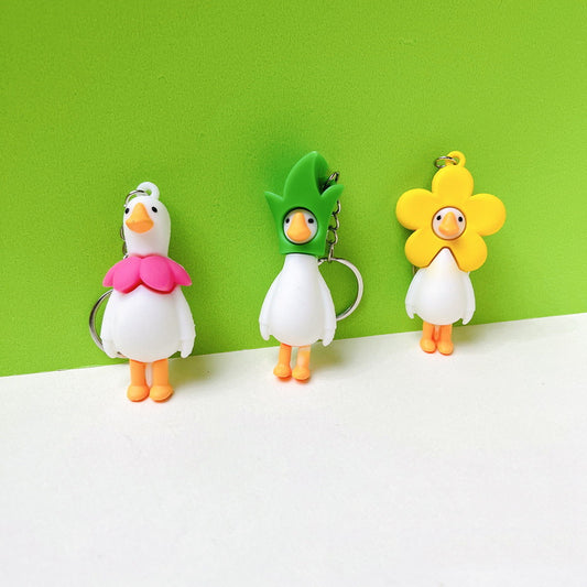 Cartoon Goose Keychain Bag Pendant Eco Friendly Soft Rubber Modern Art Novelty Toy Accessory For Style For You