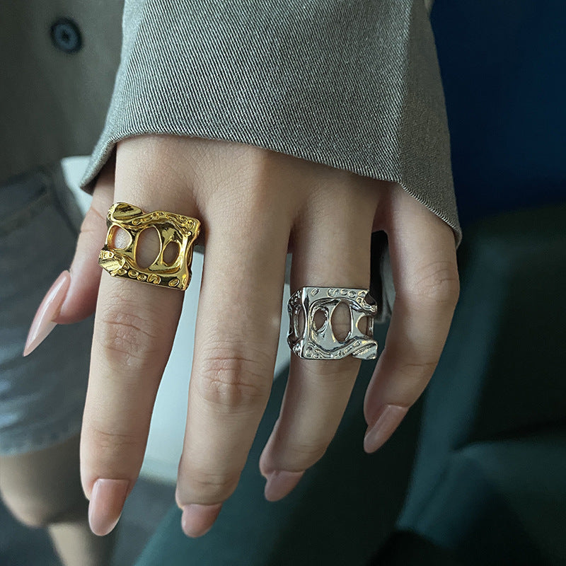 Adjustable Silver Plated Ring For Women And Girls Open Ring Fashion Jewelry Trendy Niche Accessory Daily Wear Gift