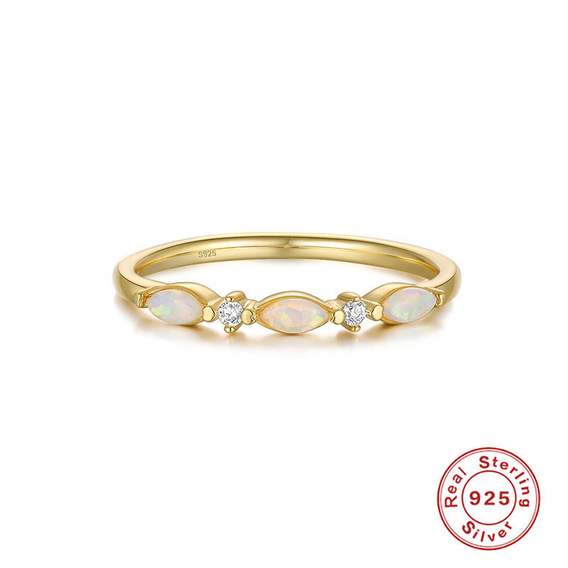 Womens Sterling Silver Ring With Round Diamond Gold Plated Band For Engagement And Anniversary For Daily Shine
