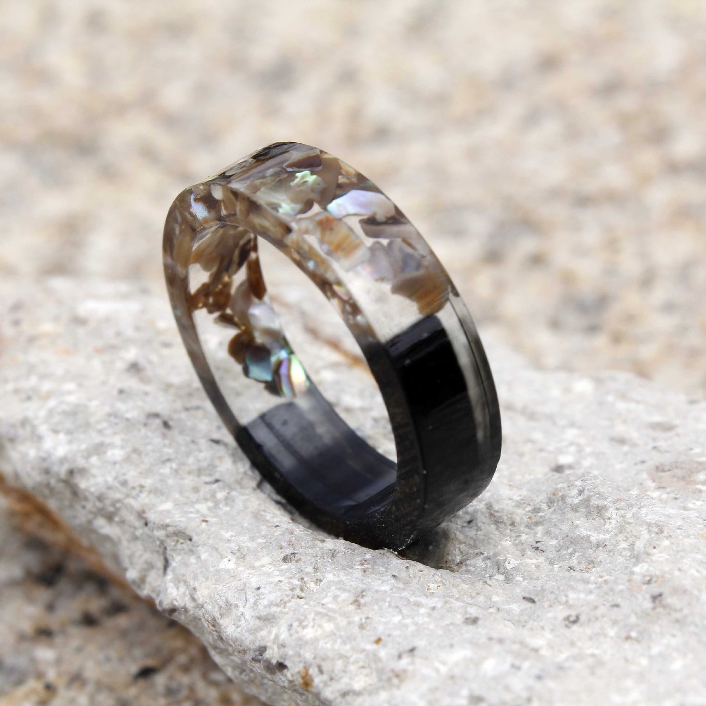 Wood Ring Purple Sandalwood Ebony Handmade Vintage Flower Style Unisex Jewelry Size 16 19mm Natural Glow Matte