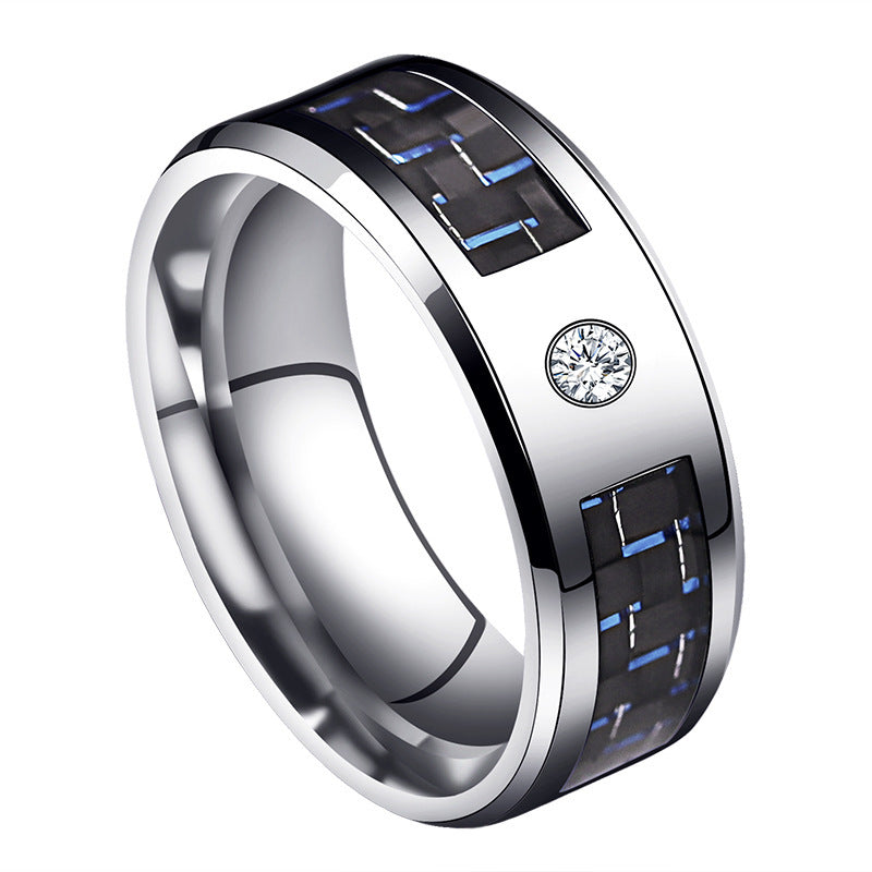 Hip Hop Style Titanium Steel Ring For Men Index Finger Fashion Accessory Diamond Accent Korean Style Accessory