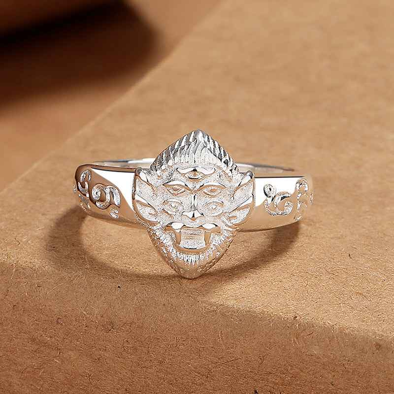 Womens Adjustable Monkey Ring With Five Eyes And Four Ears Copper Daily Wear Jewelry For Everyday Style Trendy