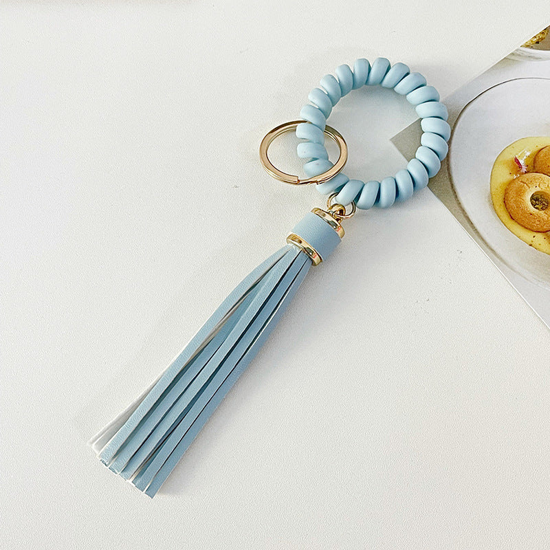 Wristlet Keychain Bracelet Cartoon Print Faux Leather Anti Lost Phone Accessory Secure Key Holder Wristlet Highend Faux