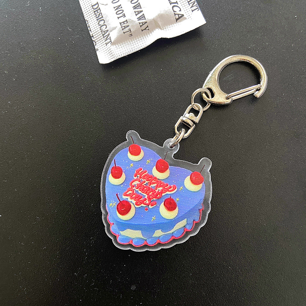 Cake Keychain Acrylic Birthday Cake Pendant Vintage Bag Accessory National Style Decoration Durable Charming Design