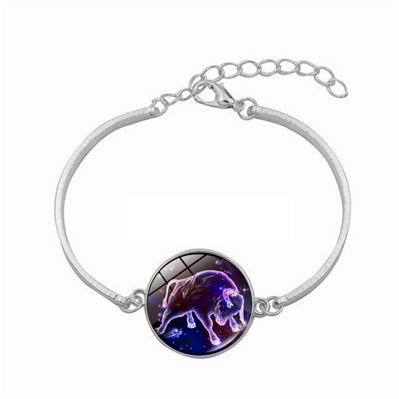 Womens Celestial Bracelet Time Pendant Adjustable Alloy Chain Constellation Theme Gift With Extender 17cm 5 cm