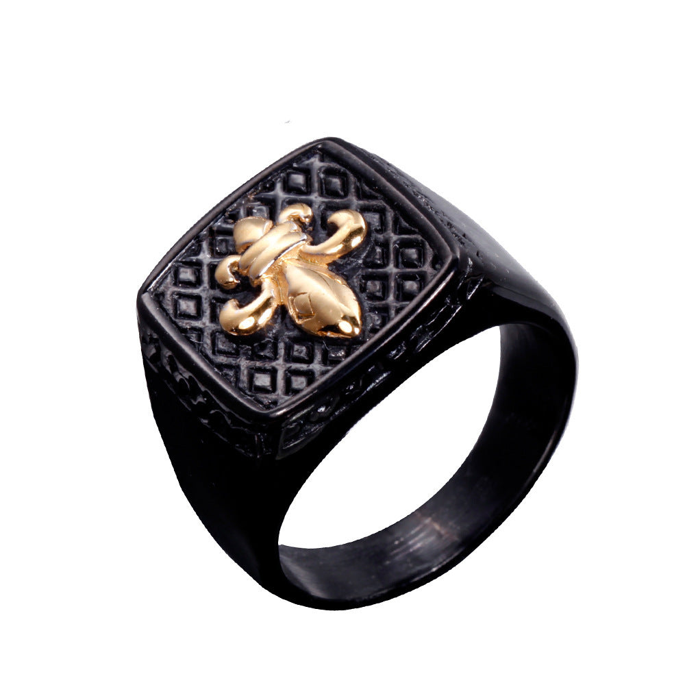 Stainless Steel Cross Ring Polished Geometric Design For Men And Women Durable Fashion Jewelry European American