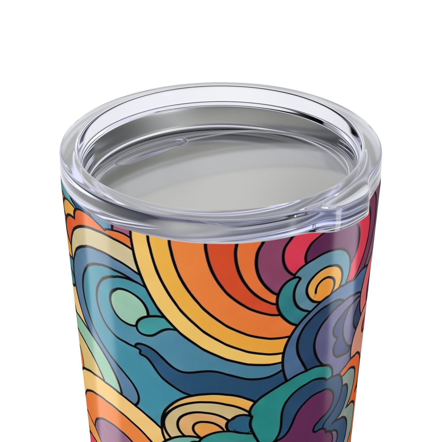 20 Ounce Stainless Steel Travel Mug With Vacuum Insulation And Spill Resistant Lid Printed Design Dishwasher Safe