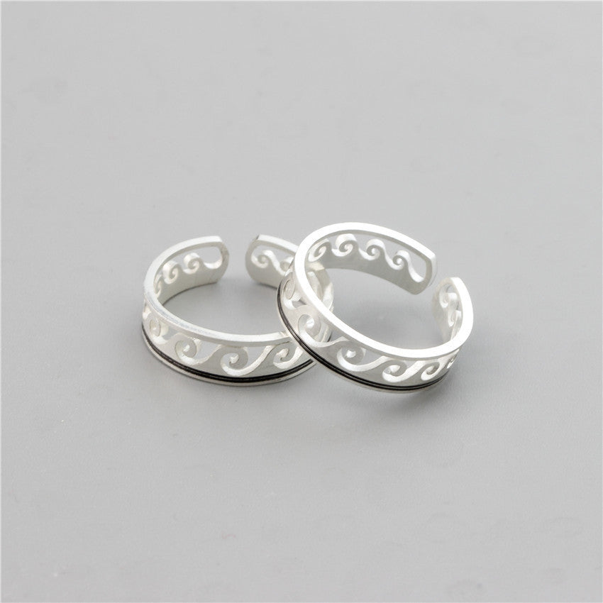 Wave Ring Stainless Steel Unisex Adjustable Beach Wear Gift