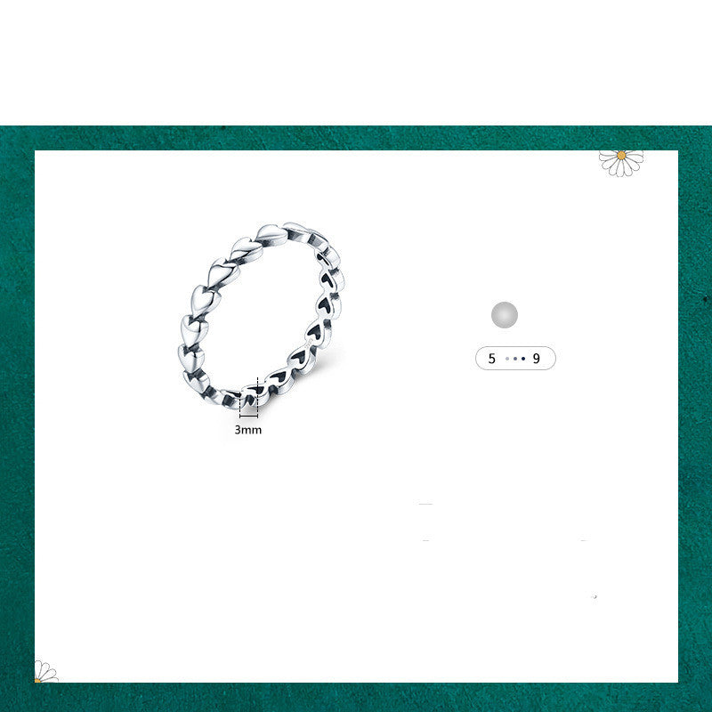 Sterling Silver Heart Ring For Women 925 Love Promise Gift