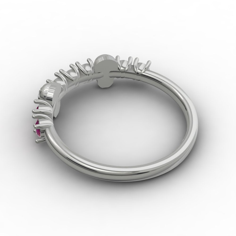 Womens Stainless Steel Geometric Ring With Rhinestone Zirconia Titanium Steel US Size 9 Statement Jewelry Gift