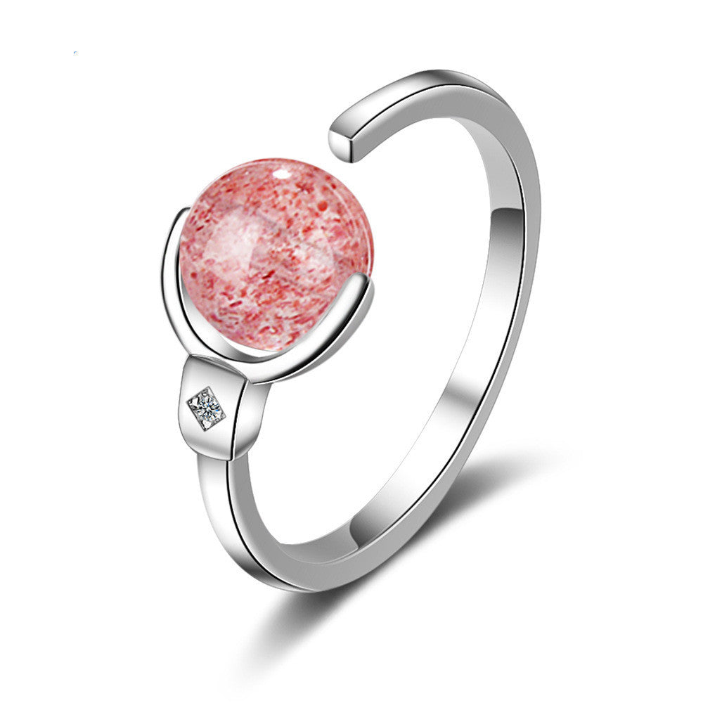 Copper Plated Korea Style Geometry Pearl Ring Open Adjustable Banding Fashion Jewelry Modern Minimalist Design