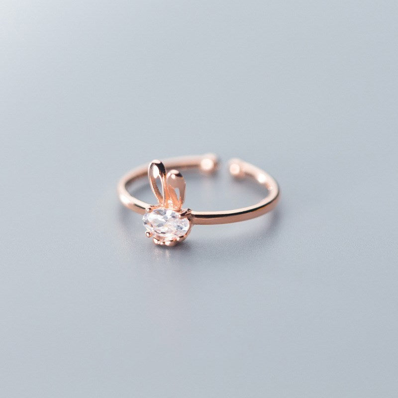 Adjustable 925 Silver Ring With Diamond Heart Design Korean Fashion Jewelry Silver Rose Gold Tone For Women UK