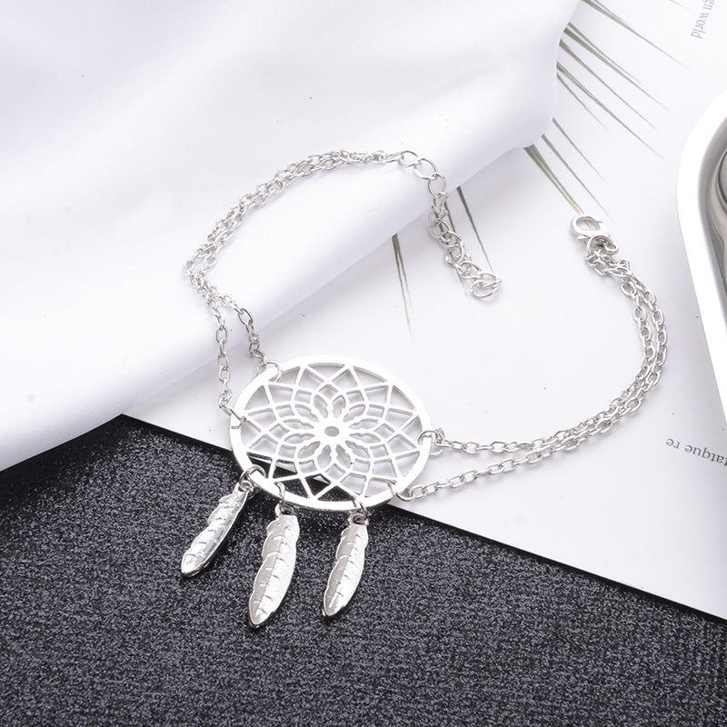 Openwork Dream Catcher Bracelet Bangle For Women Electroplated Alloy Fashion Jewelry Gift For Her Elegant Design
