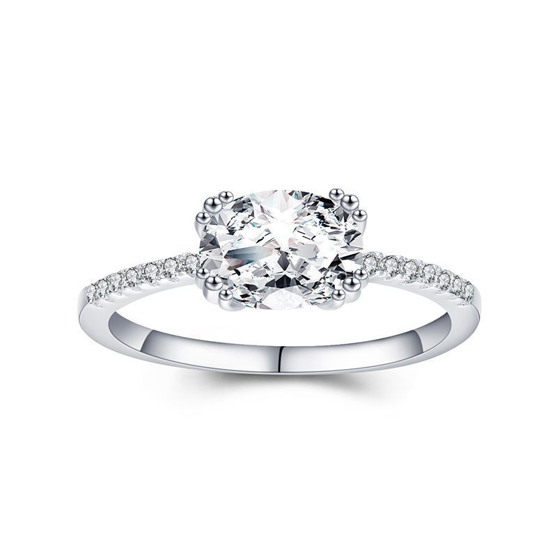 Womens Silver Ring Gold Plated With Artificial Gemstones And Semi Precious Stone Inlay Flower Shaped Core Stone