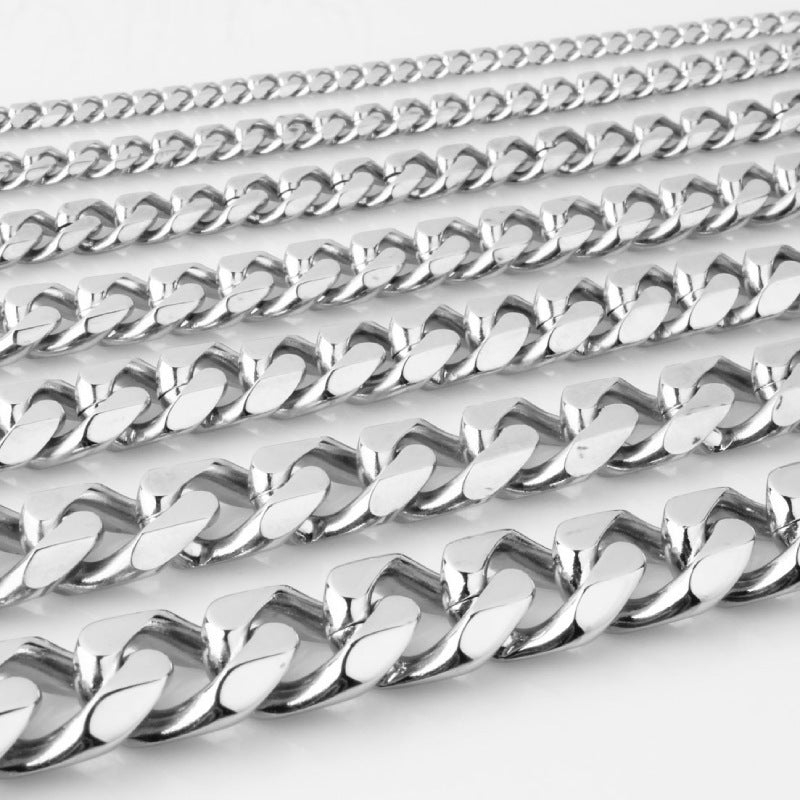 Alloy Six Sided Cuban Link Bracelet Electroplated Gold Or Steel Color For Men And Women Fashion Jewelry Styles