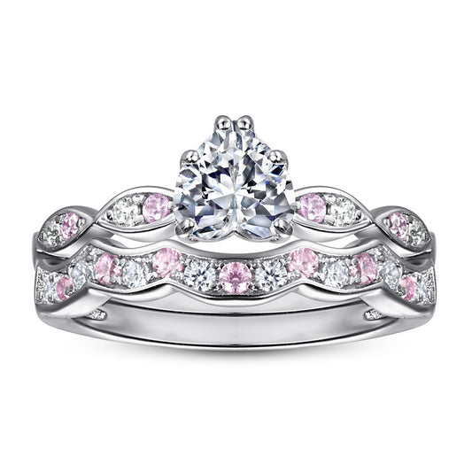 925 Silver Ring Set Zircon Inlaid For Fashionable Design And Beautiful Appearance For Women And Girls Sparkles