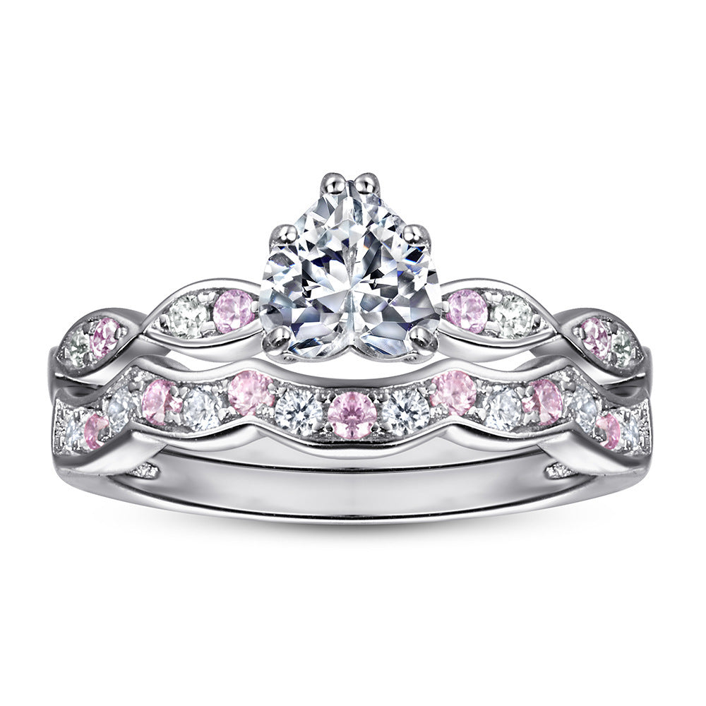 925 Silver Ring Set Zircon Inlaid For Fashionable Design And Beautiful Appearance For Women And Girls Sparkles