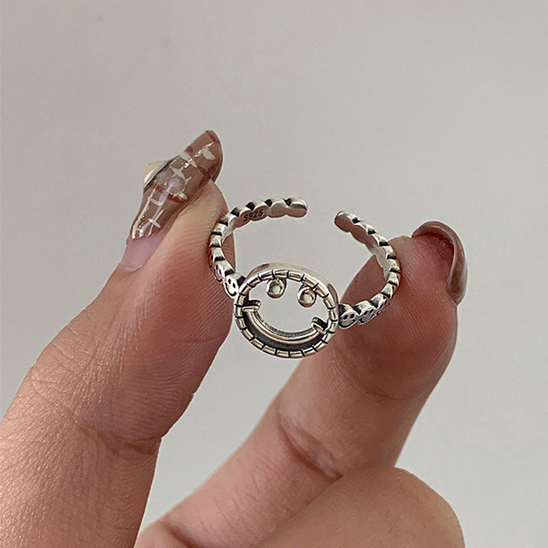 Adjustable Opening Ring Silver Plated Doll Design Korean Inspired Women Jewelry Birthday Gift Elegant Unique Durable