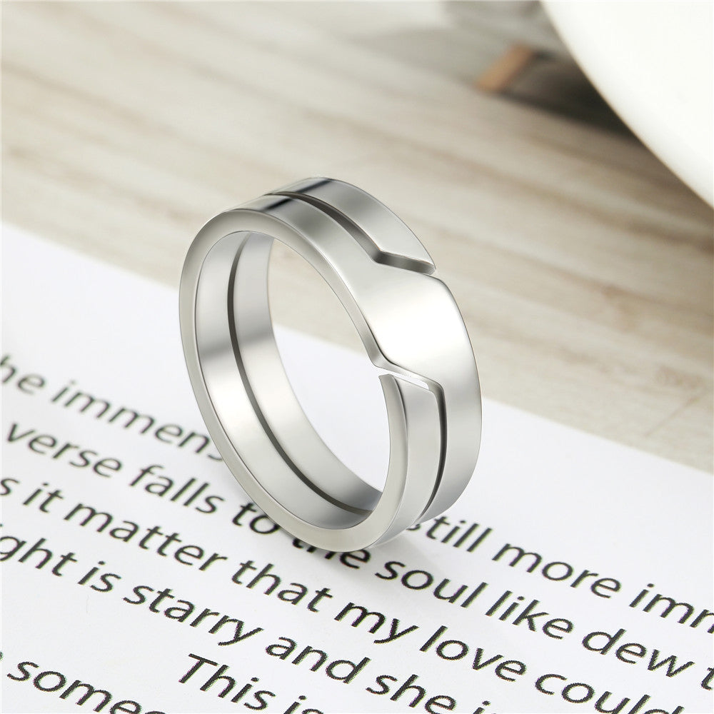 Unisex Stainless Steel Ring Glossy Fashion Jewelry Band Polished Durable Everyday Wear Ring Black Rings Silver