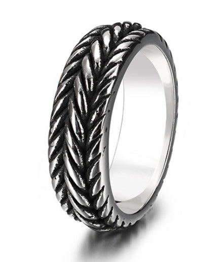 Titanium Steel Textured Ring For Unisex Wear With Modern Style And Sturdy Finish Ideal Everyday Accessory Gift