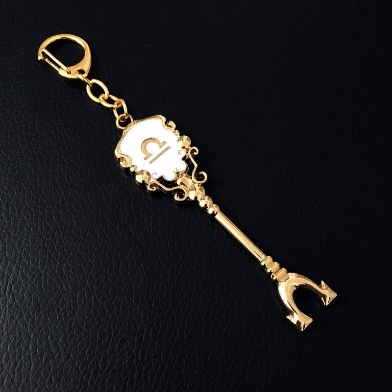 Alloy Constellation Keychain Twelve Signs Astrology Themed Keyring Durable Fashionable Accessory Metal Finish Coating
