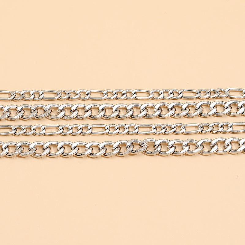 Womens Bracelet Set Fashion Elegant Geometric Style Electroplated Zinc Alloy Irregular Design Bracelet Set For Women