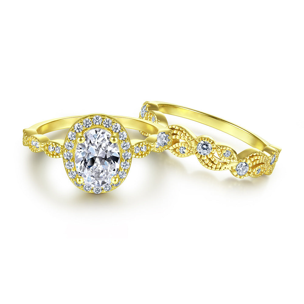 Womens Ring Set Geometric Design Rings Sterling Silver Diamond Ring Set Fashion Jewelry Gift For Women Jewelry