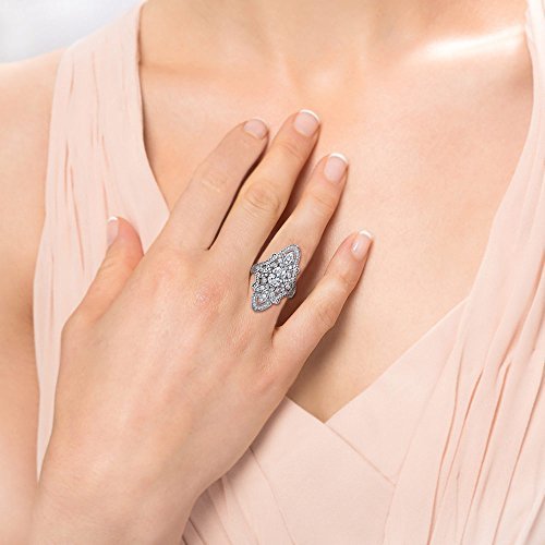 Zircon Inlaid Gold Plated Copper Ring Exquisite Flower Design Elegant Dainty Statement Piece Jewelry Accessory