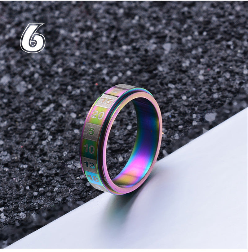 Black Spinner Ring 6mm Rotating Couple Band 6g Jewelry