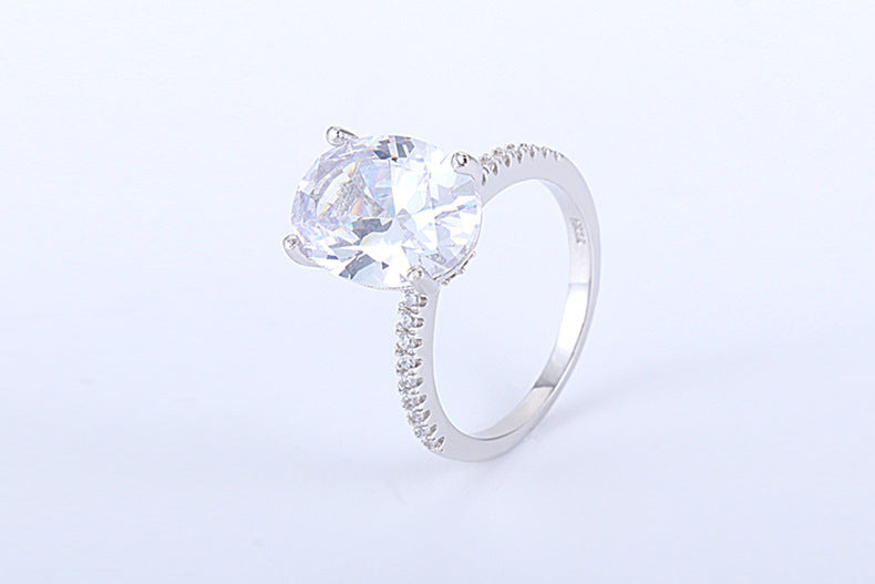 Elegant Diamond Ring for Women Copper Geometric Stylish Jewelry Gift for Anniversary Celebration and Milestone