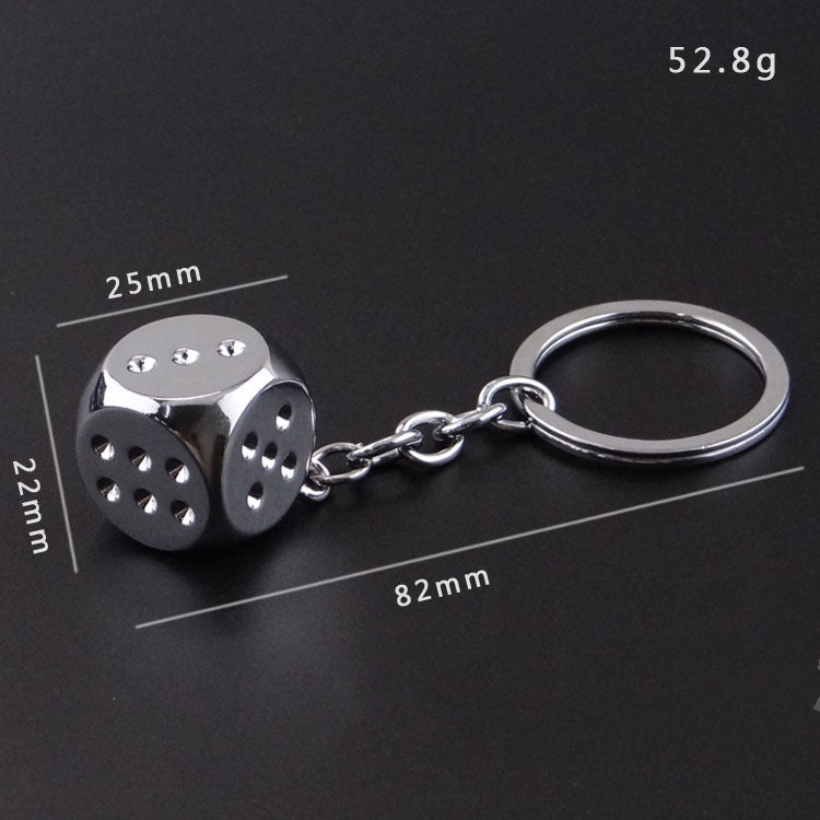 3D Metal Dice Keychain Zinc Alloy Lightweight Simple Design Accessory Unique Dice Pendant Decoration Gift Idea