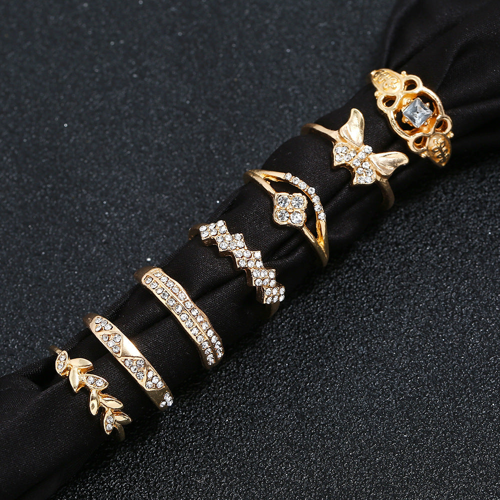 Womens Flower Ring Set With Butterfly Accents Alloy Jewelry Gift For Women And Girls Fashion Accessory Fashion