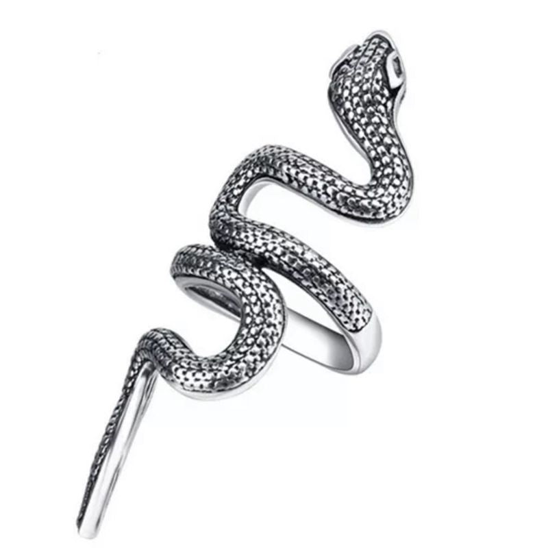 Adjustable Snake Ring Unisex Zodiac Animal Design Retro Metal Ring Punk Style Ring For Men And Women Unisex Zodiac