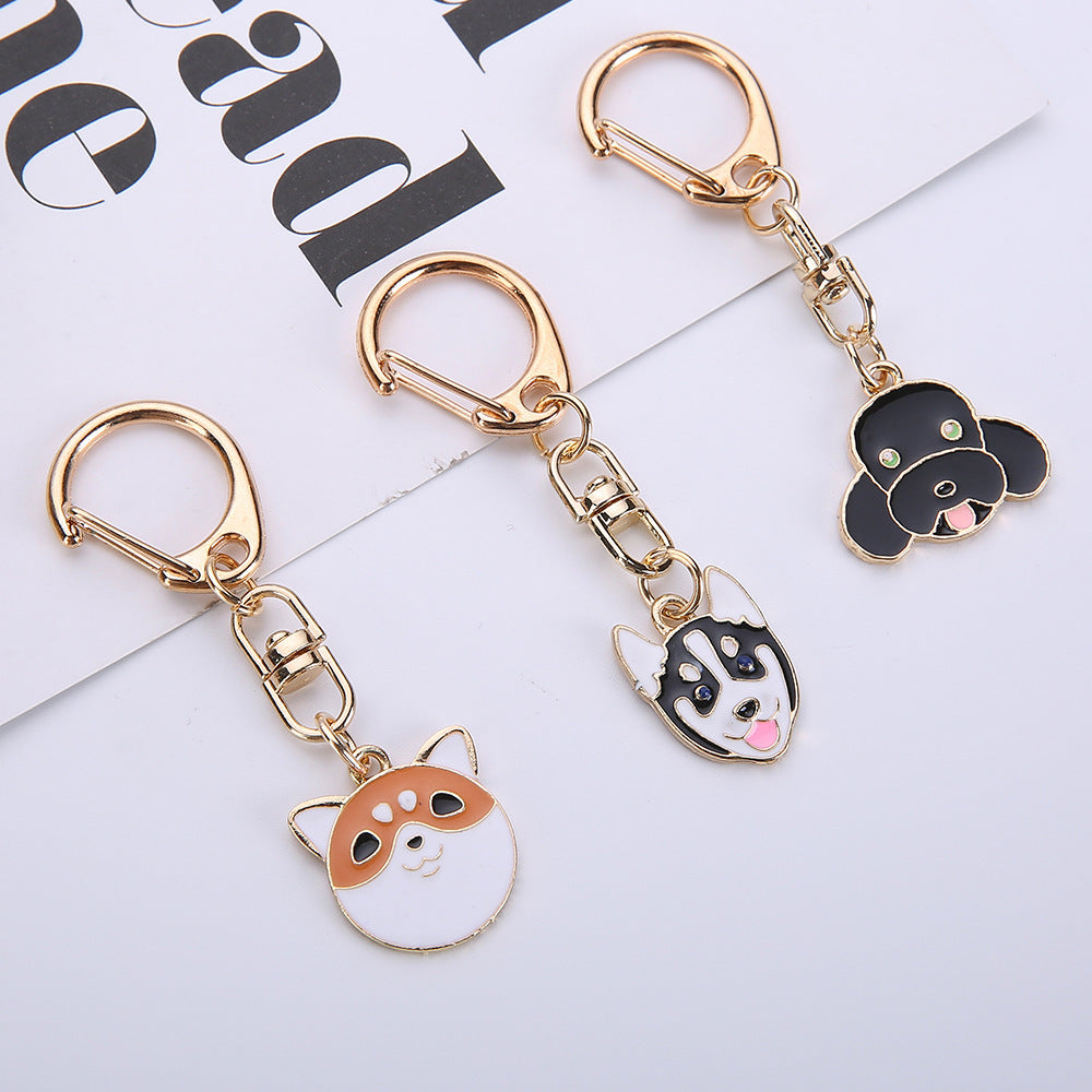Beckoning Cat And Puppy Alloy Keychains Unisex Cute Animal Key Rings Fashion Accessories For Everyday Use Gift