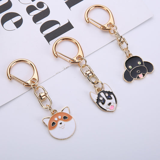 Beckoning Cat And Puppy Alloy Keychains Unisex Cute Animal Key Rings Fashion Accessories For Everyday Use Gift