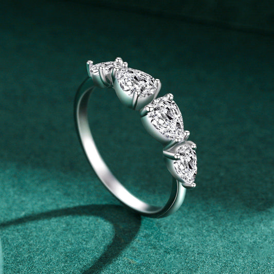 925 Sterling Silver Gold Plated Ring With Artificial Gemstones Womens Diamond Anniversary Ring Crafted For Everyday Wear