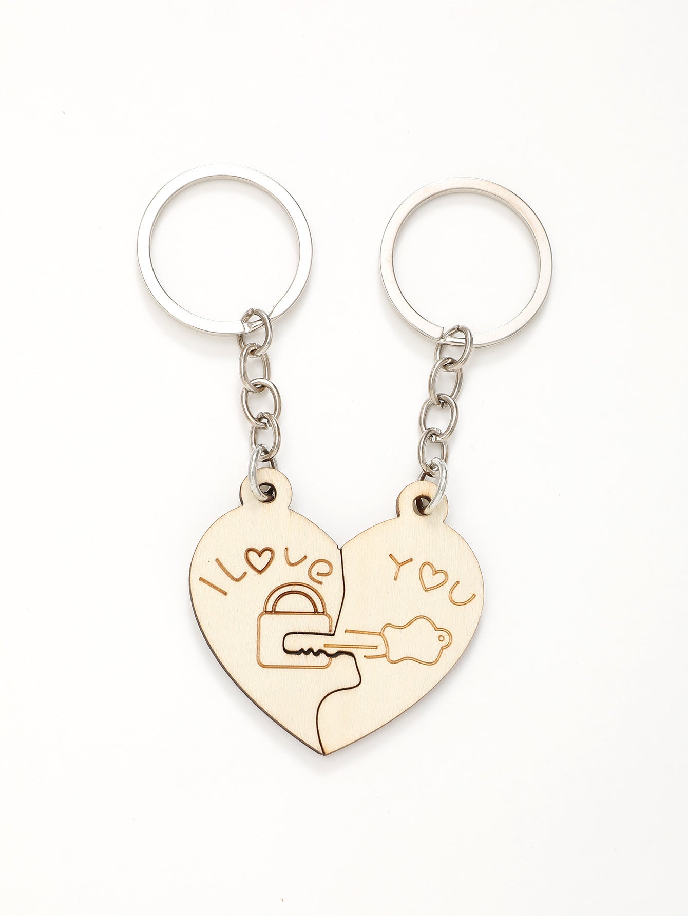 Wooden Couple Keychain Set Perfect Matching Keychains for Him and Her Valentines Day Gift for Couples Gift Now