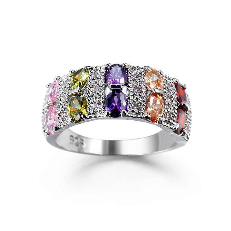 Zircon Ring For Women Copper Jewelry Sparkling Promise Engagement Gift Dainty Fashion Accessory For Daily Wear