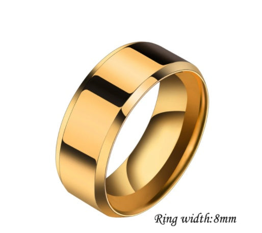 Stainless Steel Couple Rings For Him And Her Geometric Unmounted Ring Set Matching Bands Blue Black Gold Steel