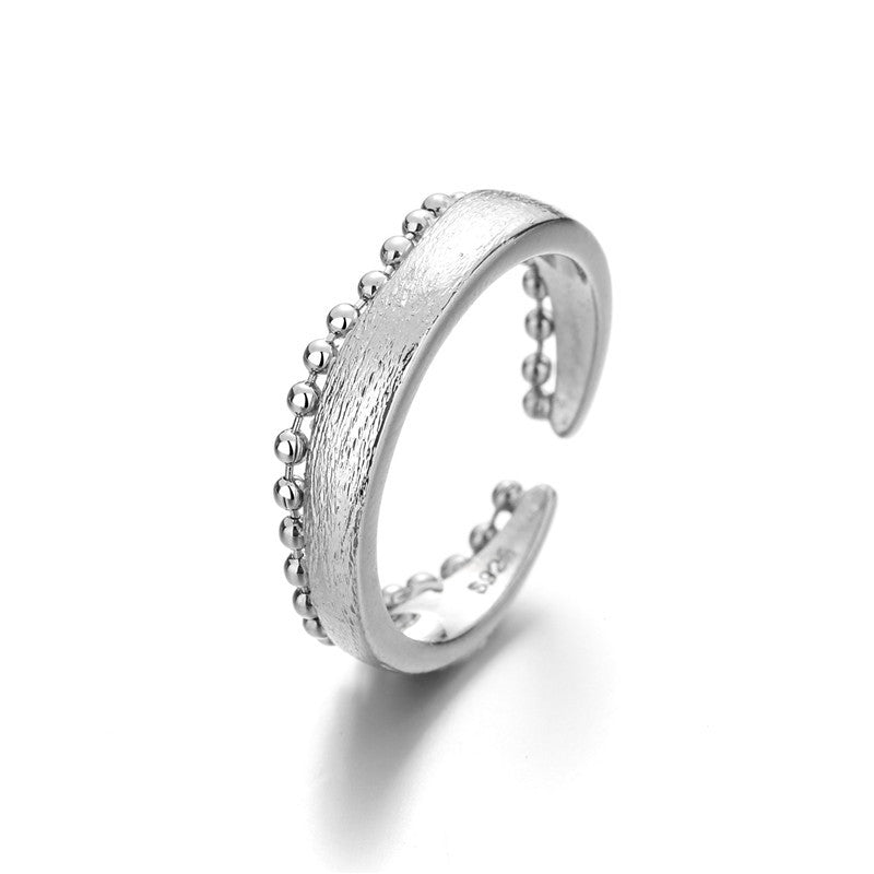 Adjustable Copper Ring Geometric Bead Chain Design 4mm Wide