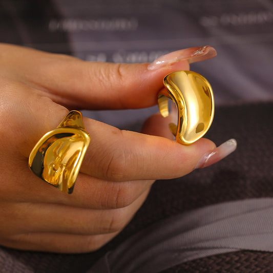 18K Gold Cold Style Mirror Jewelry